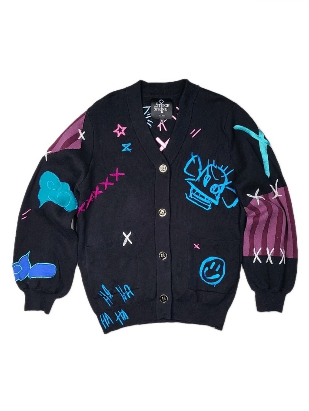 Stitch Spring Chaos Jinx Cardigan LIMITED Edition Graffiti Arcane Size Medium